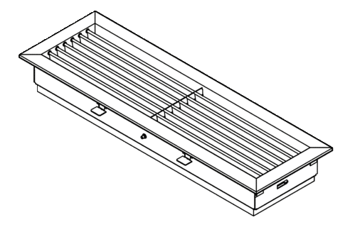 Internal air grille with adjustable outlet air angle